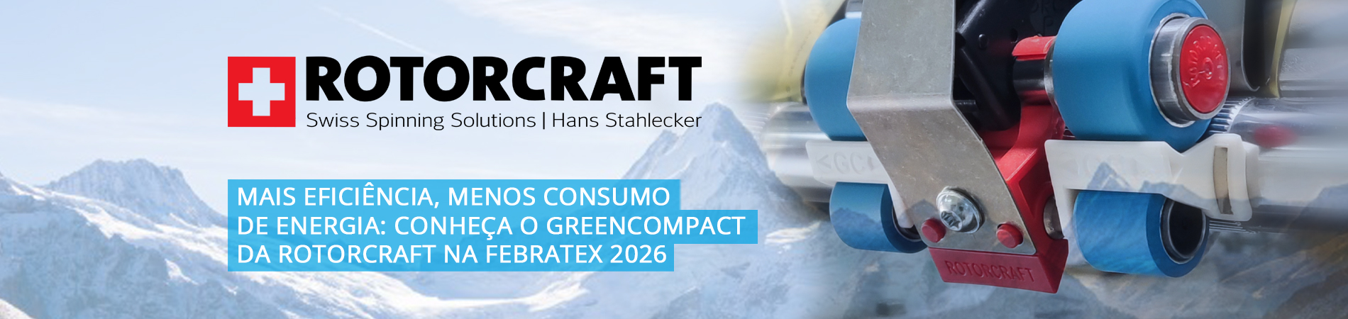 ROTORCRAFT: Conheça o GreenCompact na Febratex 2026 e escolha mais eficiência com menos consumo de energia